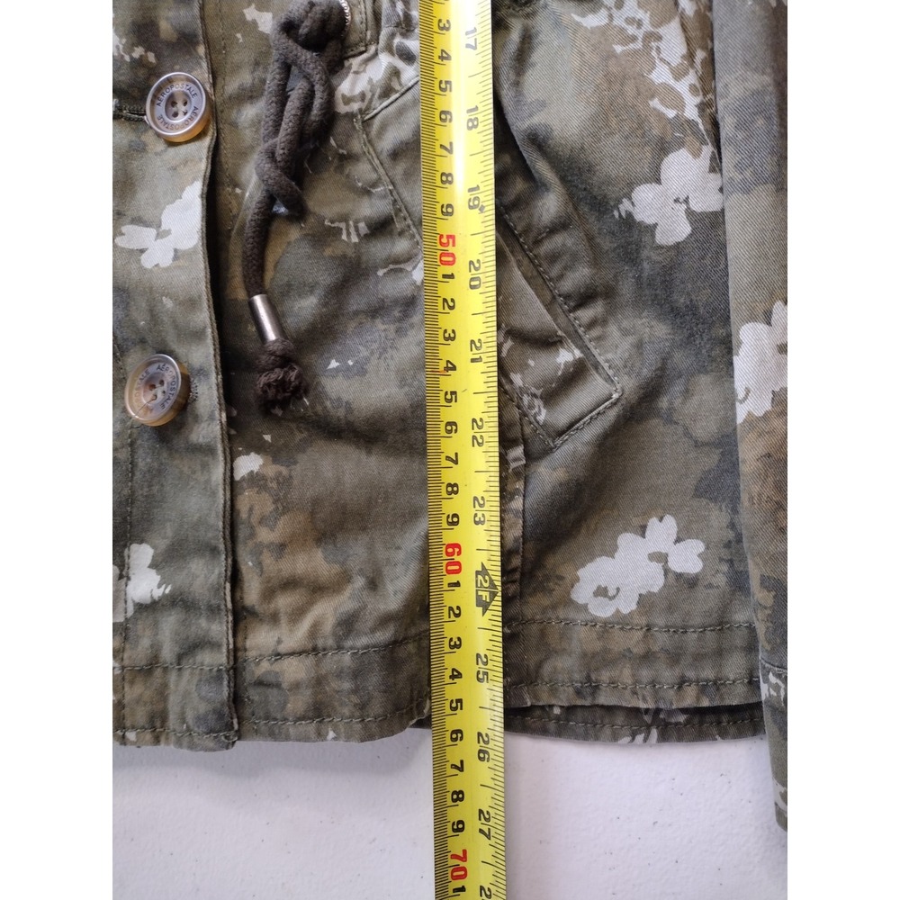 Aeropostale Womens Green Floral Camo Utility Jacket Button Up Drawstring Small - Picture 5 of 6